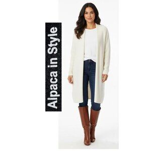ALPACA IN STYLE - Gorgeous open knit alpaca ivory cardigan!